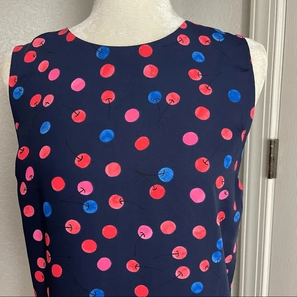 NWOT Cynthia Rowley Drop Waist Shift Dress Cherry Print Sz 2 - Picture 7 of 7